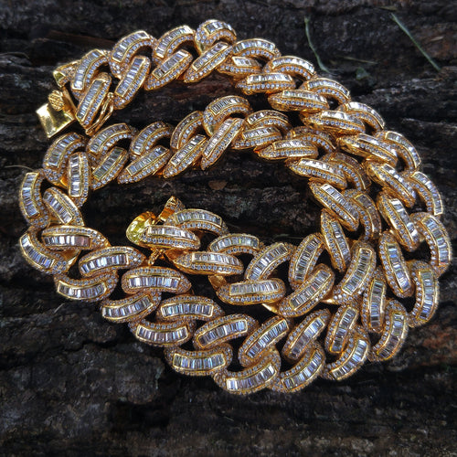 17mm full iced out baguette cuban link