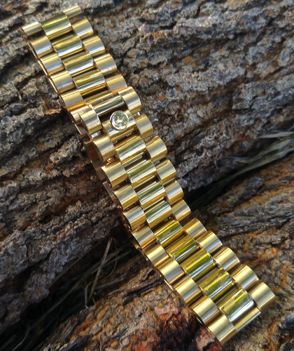 ss steel gold plated presidential bracelet