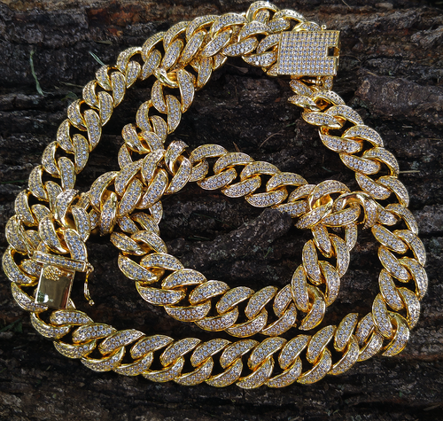 15mm full iced cuban link necklace