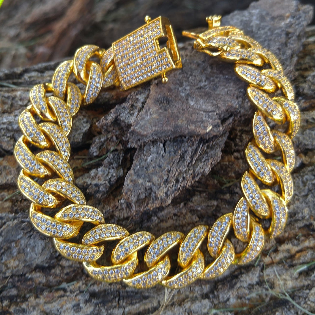 15mm full simulated diamond bracelet (8in)
